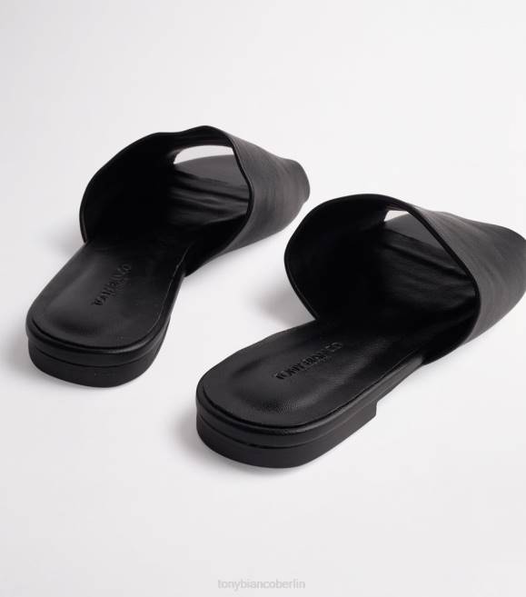 Sandalen| de Tony Bianco Frauen schwerere Wohnungen schwarzes Schafsnappa 4624666